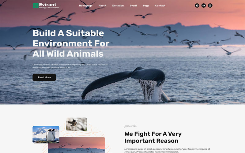 Giao diện thiết kế website môi trường đẹp mắt